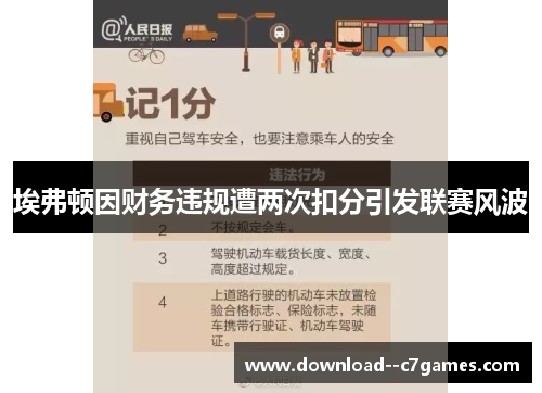 埃弗顿因财务违规遭两次扣分引发联赛风波 埃弗顿因财务违规遭两次扣分引发联赛风波